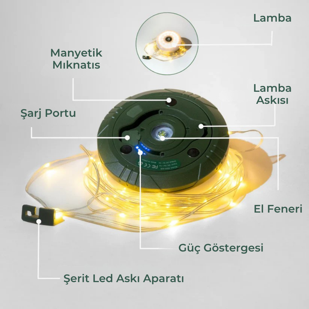 GardenLight™ 4'ü Bir Arada Kamp ve Açık Alan Lambası